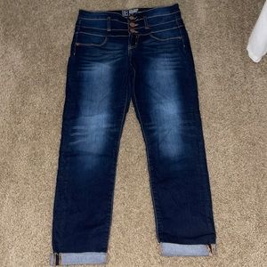 Mid Rise Skinny Blue Jeans